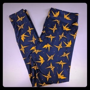 LulaRoe Navy Paper Cranes TC NWOT UNICORN